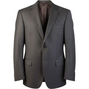 Zegna Blazer Mens 40R Gray Pinstripe Wool Two Button Suit Jacket Made Italy